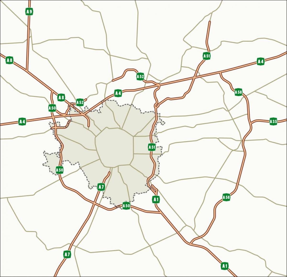 Plan des routes de Milan